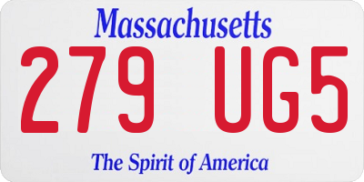 MA license plate 279UG5