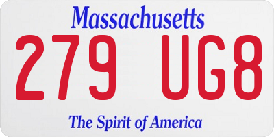 MA license plate 279UG8