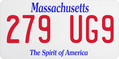 MA license plate 279UG9