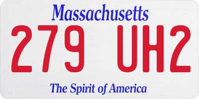 MA license plate 279UH2
