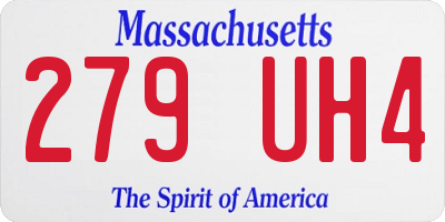 MA license plate 279UH4