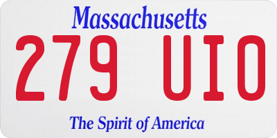 MA license plate 279UI0