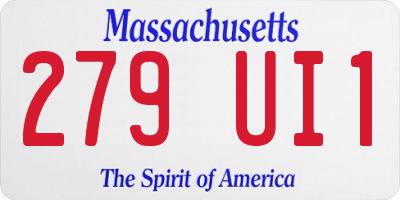 MA license plate 279UI1