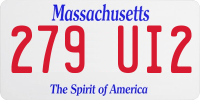 MA license plate 279UI2