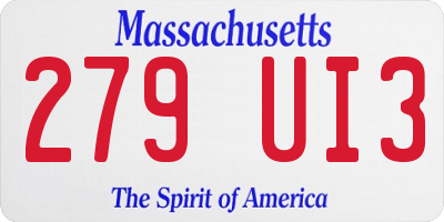 MA license plate 279UI3