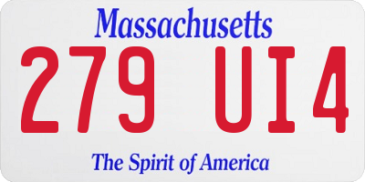 MA license plate 279UI4