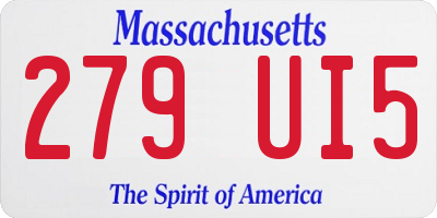 MA license plate 279UI5