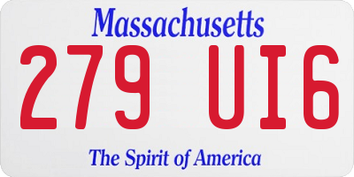 MA license plate 279UI6