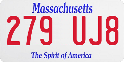 MA license plate 279UJ8