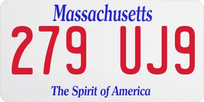 MA license plate 279UJ9