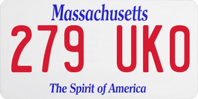 MA license plate 279UK0
