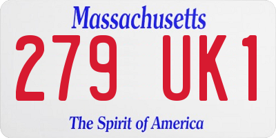MA license plate 279UK1