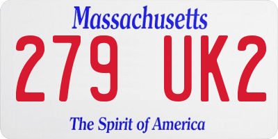 MA license plate 279UK2