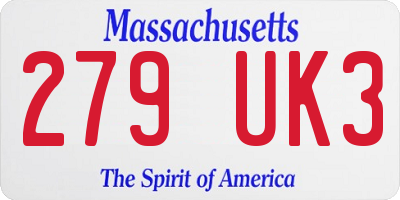 MA license plate 279UK3