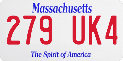 MA license plate 279UK4