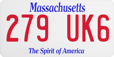 MA license plate 279UK6