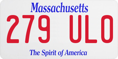 MA license plate 279UL0