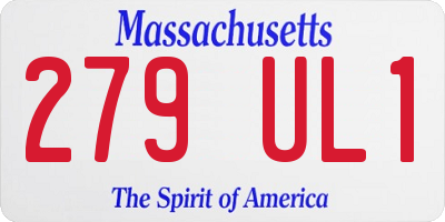 MA license plate 279UL1