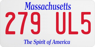 MA license plate 279UL5