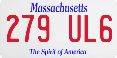 MA license plate 279UL6