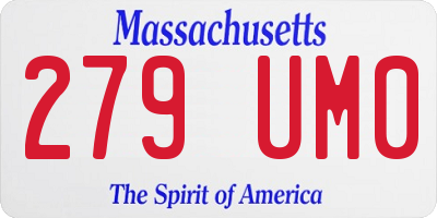 MA license plate 279UM0