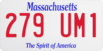 MA license plate 279UM1