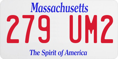 MA license plate 279UM2