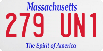 MA license plate 279UN1