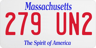 MA license plate 279UN2