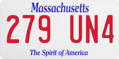 MA license plate 279UN4