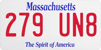 MA license plate 279UN8