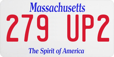 MA license plate 279UP2