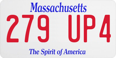 MA license plate 279UP4