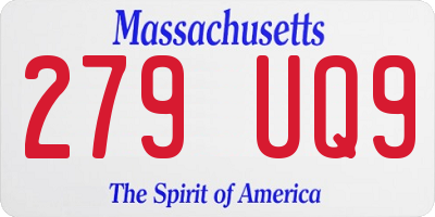 MA license plate 279UQ9