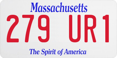 MA license plate 279UR1