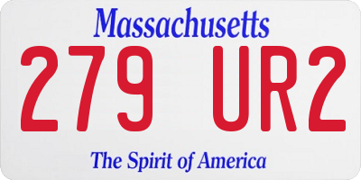 MA license plate 279UR2