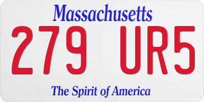 MA license plate 279UR5