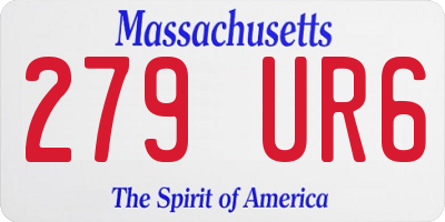 MA license plate 279UR6