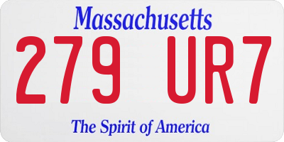 MA license plate 279UR7