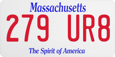 MA license plate 279UR8