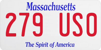 MA license plate 279US0