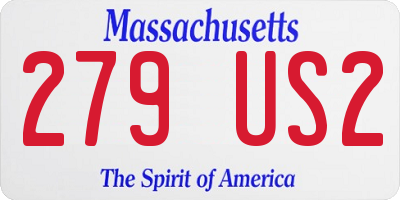 MA license plate 279US2