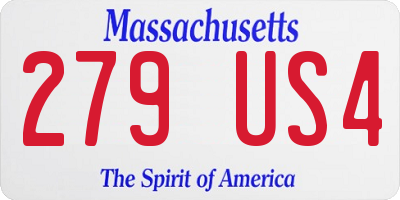 MA license plate 279US4