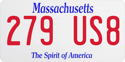 MA license plate 279US8