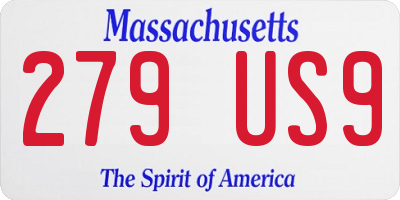 MA license plate 279US9