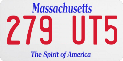 MA license plate 279UT5