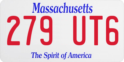 MA license plate 279UT6