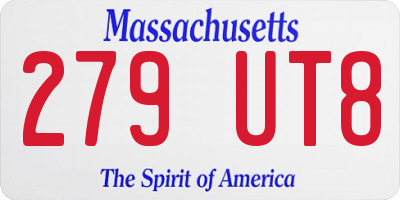 MA license plate 279UT8