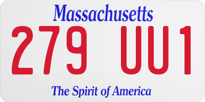 MA license plate 279UU1