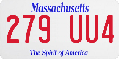 MA license plate 279UU4